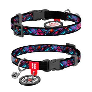 WAUDOG Katthalsband Nylon med Smart ID bricka Endless Worlds (10mm 20-30cm)