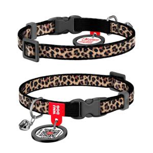 WAUDOG Katthalsband Nylon med Smart ID bricka (Leopard 10mm 20-30cm)