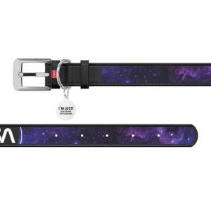 WAUDOG Hundhalsband Läder med Smart ID Bricka NASA