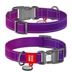 WAUDOG Mono Hundhalsband Reflex med Smart-ID bricka Lila