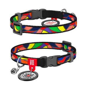 WAUDOG Katthalsband Nylon med Smart ID bricka Vitrage (10mm 20-30cm)