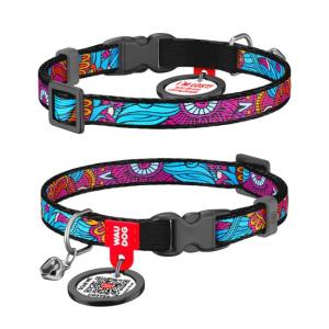 WAUDOG Katthalsband Nylon med Smart ID bricka (Summer 10mm 20-30cm)
