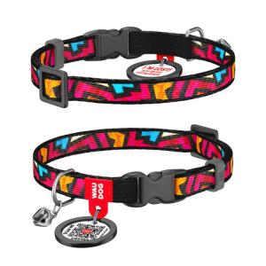 WAUDOG Katthalsband Nylon med Smart ID bricka Grafitti (10mm 20-30cm)