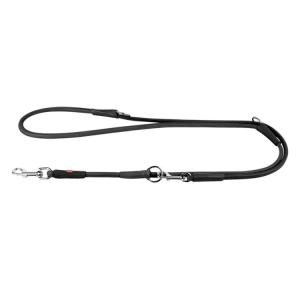 WAUDOG Soft Justerbart Rundsytt Läderkoppel, Svart