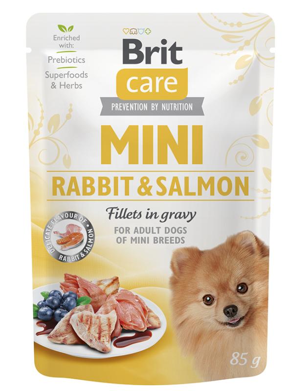 Brit Care Mini Rabbit & Salmon fillets in gravy 85g
