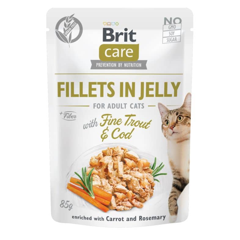 Brit Care Cat Pouch Fillets in Jelly with Trout&Cod 85g