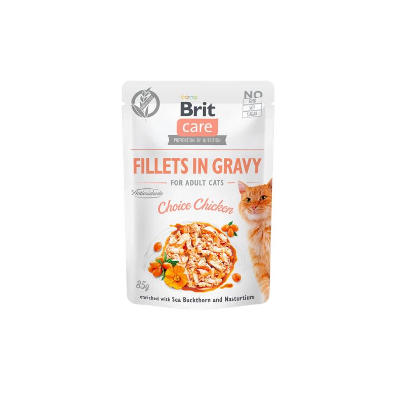 Brit Care Cat Pouch Fillets in Gravy with Chicken 85g