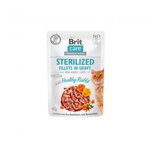 Brit Care Cat Pouch Fillets in Gravy with Rabbit for Sterilized 85g