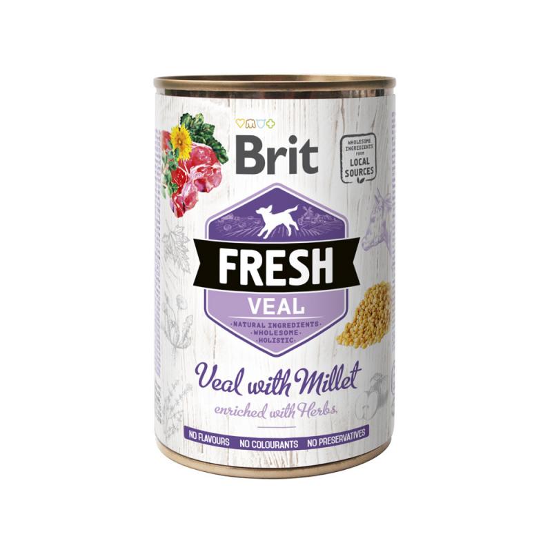 Brit Fresh Cans Veal With Millet 400g 6-pack