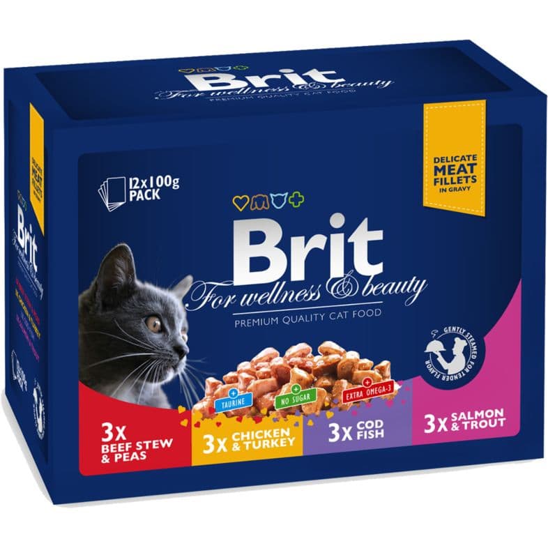 Brit Premium Pouches (Mörkblå) Familjeförp 12-pack