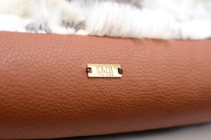 CAZO Hundbädd Poli Konstläder Brun/Vit