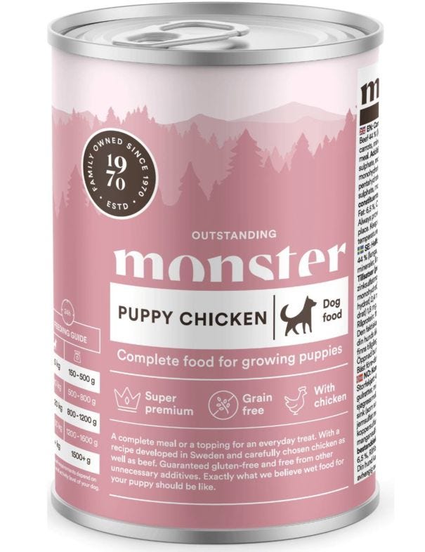 Monster Dog Våtfoder Puppy Chicken 400g 6-Pack