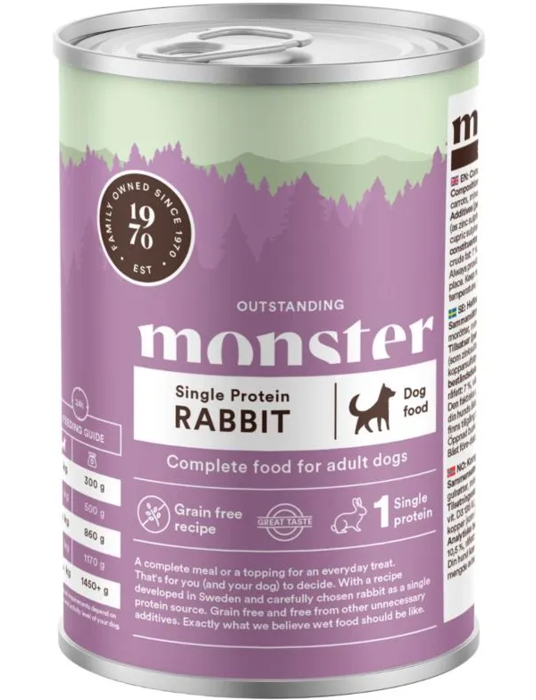 Monster Dog Våtfoder Adult Single Rabbit 400g 6-Pack