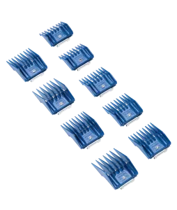 Andis distanskammar av blå plast - Set med 9 st