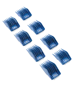 Andis distanskammar av blå plast - Set med 8 st