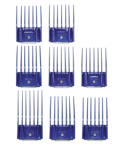 Andis distanskammar av blå plast - Set med 8 st