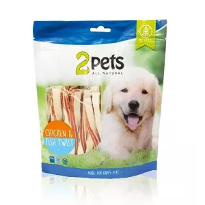 2pets Twist hundgodis med kyckling & fisk - 400 g