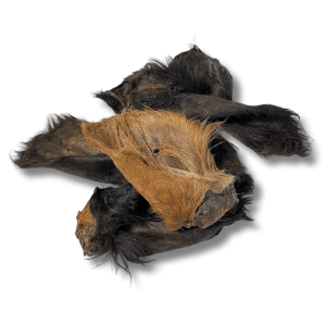 4Dogs Torkade oxöron med päls 5-pack ca 350 g