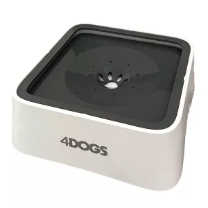 4Dogs antiskvalpskål 2000 ml - vit/grå