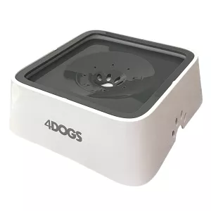 4Dogs antiskvalpskål 2000 ml - vit/grå