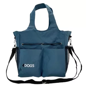 4Dogs groomingväska stålblå, praktisk väska för hund- och katt tillbehör