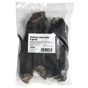 4Dogs hundtugg, 5-pack torkade oxöron med päls