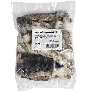 4Dogs hundgodis, hundtugg av torkade kaninöron med päls, ca 300 gram