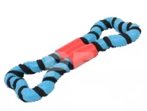 Gummiben med lindat snöre - hundleksak