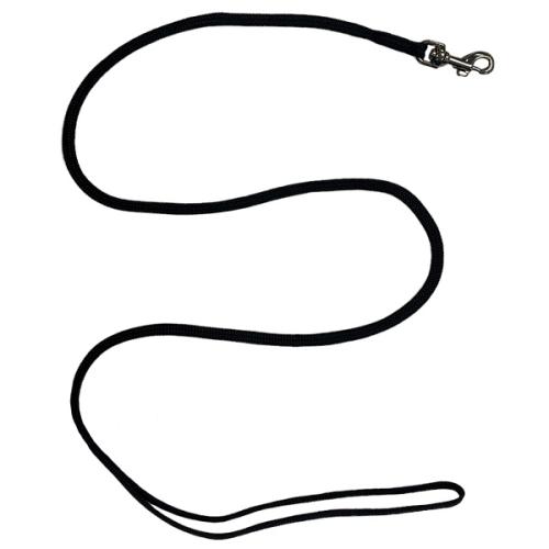 Show Tech Utställningskoppel svart nylon med silverfärgad hake (5 mm)