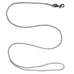 Show Tech Utställningskoppel vit nylon med silverfärgad hake (3 mm)