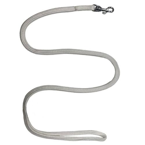 Show Tech Utställningskoppel vit nylon med silverfärgad hake (7 mm)