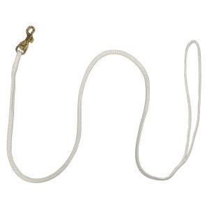 Show Tech vitt utställningskoppel med guldfärgad hake. Längd 84 cm cm, bredd 5 mm.