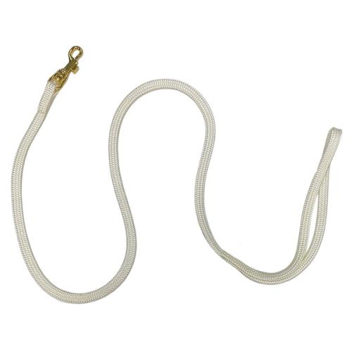 Show Tech Utställningskoppel vit nylon med guldfärgad hake (7 mm)