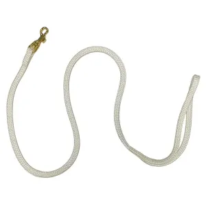 Show Tech vitt utställningskoppel i nylon. Längd 84 cm, bredd 7 mm. Guldfärgad metallhake.