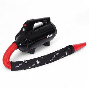 Aeolus Nova hundfön blaster med motor utan kol. Svart röd med två munstycken och värmeskydd för slang.