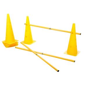 Agilityhinder, set med 6 st koner och 3 st pinnar