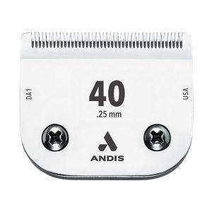 Andis skär UltraEdge #40. Lämnar 0,25 mm. För kortklippning eller inför operation.