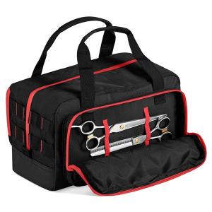 Artero Atlas trimväska för saxar, verktyg och andra hundtillbehör. Svart med röda detaljer, 23x19x28 cm.