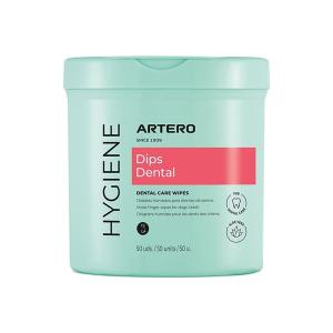 Artero Dips Dental wipes, små våtservetter i fingermodell för enkel och effektiv rengöring av hundens tänder. 50-pack