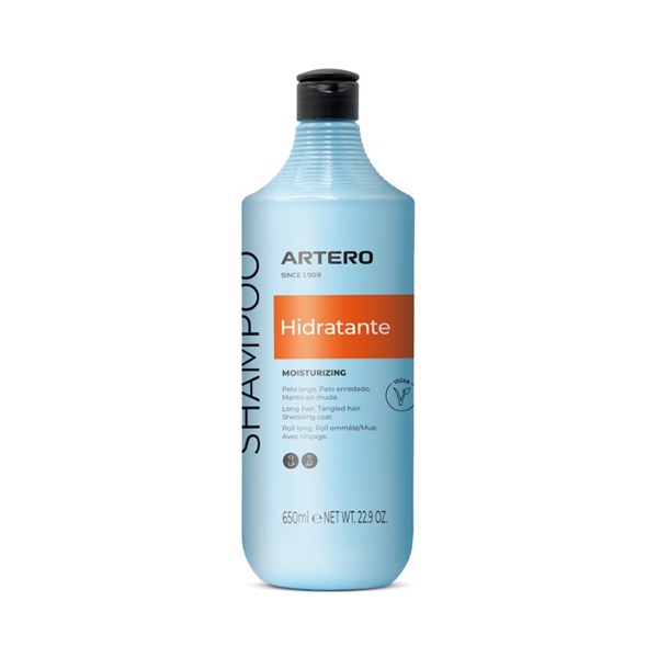 Mycket återfuktande, veganskt schampo för långa pälsar eller torra och skadade pälsar 650 ml