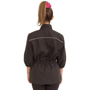 Artero Nairobi svart trimjacka med resår i midja och ärmslut, dragkedja i halsen. Rosa och vita detaljer.