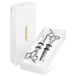 Artero One set med två hundsaxar, rak 7 tum och effiler 7,5 tum.