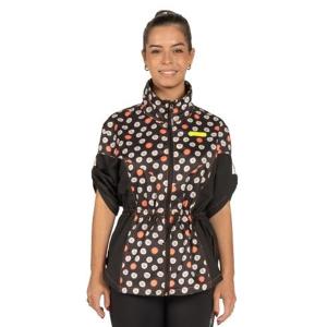 Artero trimjacka Olso Ploka dot, svart och mönstrad med orange och vita prickar med hundsiluetter