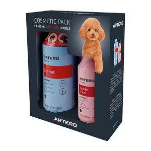 Artero Red poodle, pälsvårdsset med schampo och balsam för pudel och doodle med röd, brun, choklad- och aprikosfärgad päls.