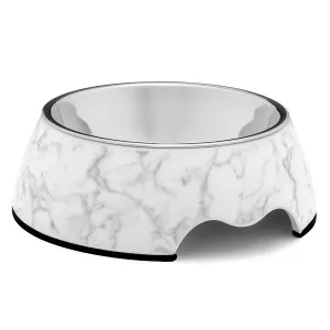 Hundskål Belle i melamin, 400 ml – marmorerad vit/grå