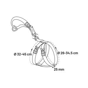 Bilsele för hund, svart med snabbknäppen. Ögla för bälte. Storlek S, 32-45-cm.