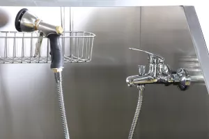 PRO 231E XL Elektriskt Hundbadkar rostfritt stål 150 cm - skjutdörr höger