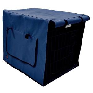 Buröverdrag för stålburar. Tillverkat i mörkblå, slitstark canvas.