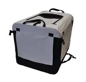 4Dogs Canvasbur med gardiner - Silvergrå