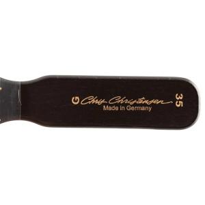 Chris Christensen Gold Series oval hundborste med 35 mm långa guldpläterade stålpiggar.